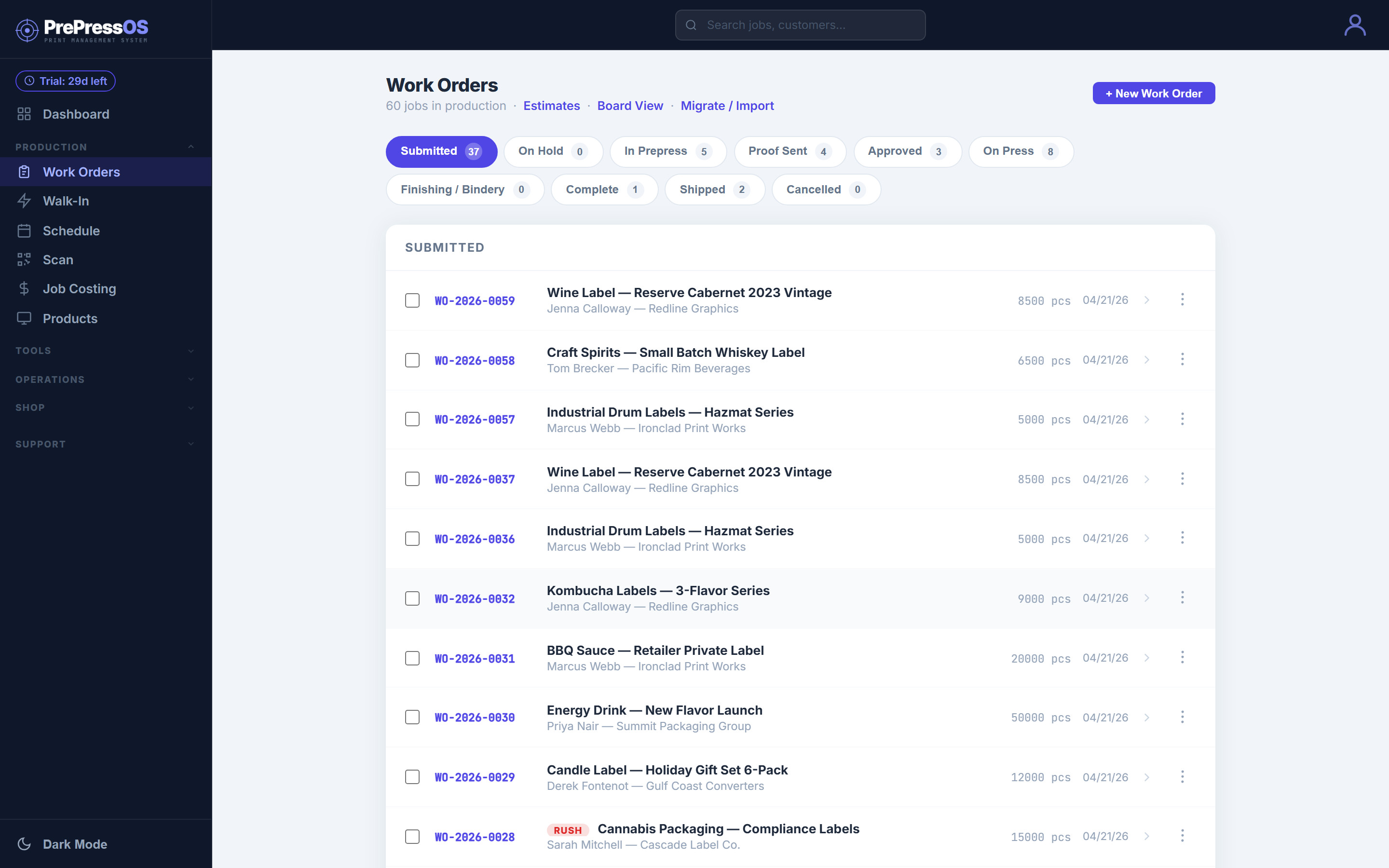 PrePressOS job board